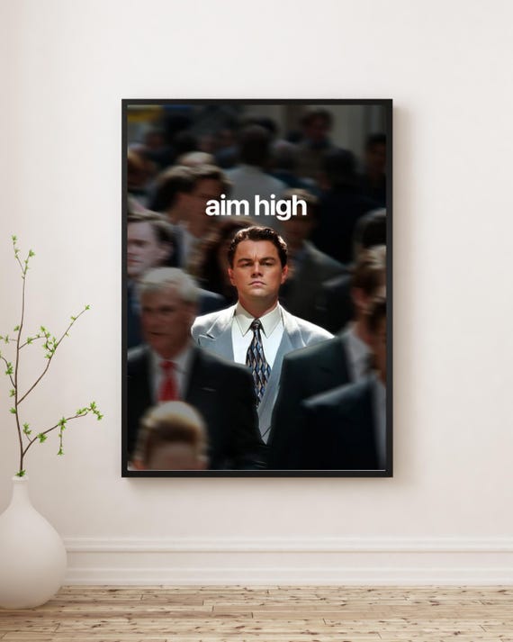 Aim High – Focused Mindset Motivational Poster, Modern Success Wall Art Print