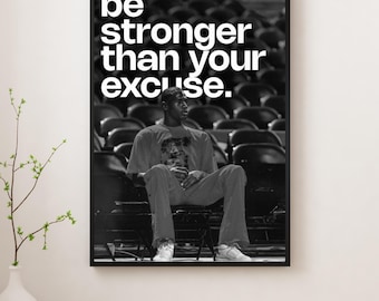 Be Stronger Than Your Excuses – Motivational Basketball Poster