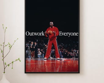 Michael Jordan “Outwork Everyone” Motivational Basketball Poster