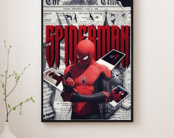 Póster vintage de Spider-Man: arte mural de superhéroes de Marvel, decoración de cómics moderna, impresiones artísticas para el hogar y la oficina.
