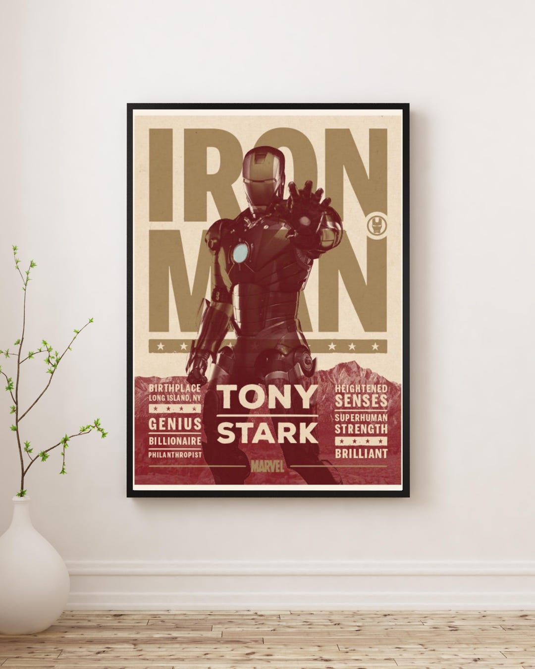 Iron Man Vintage Poster | Tony Stark Superhero Wall Art | Marvel ...