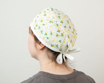 Lemon Scrub cap, Cinco De Mayo Scrub hat hair covering, short hair Surgical cap for pixie cut, Surgical hat for nurse gift ideas