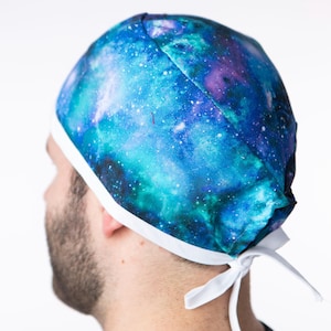 Galaxy Surgical Hat, Scrub cap for short haired nurses, Surgical beanie, unisex medical cap, scrub hat, nursing cap, medical scrubs