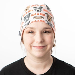 Hug-A-Bull Scrub cap, pit bull Scrub hat, Dog Mom gift idea, ponytail scrub cap, Ponytail surgical hat, Gift under 30 dollars, Mother's Day image 3