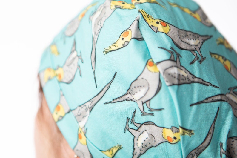Cockatiel Scrub Cap, Exotic Avian Surgical Cap, Bird Surgical Cap Gift