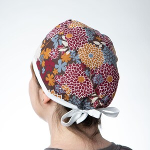 De JaVu Scrub cap, Pixie Surgical hat, Unisex Medical Professional Scrubs, Mid Century Nursing fashion, Thanksgiving holiday gift ideas