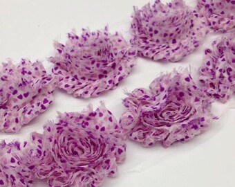 1/2 yard- Purple mini hearts -Print- Multi Color -Shabby Flowers/ Shabby Trim/ Shabby Chic --1/2 yard, approx. 7 flowers