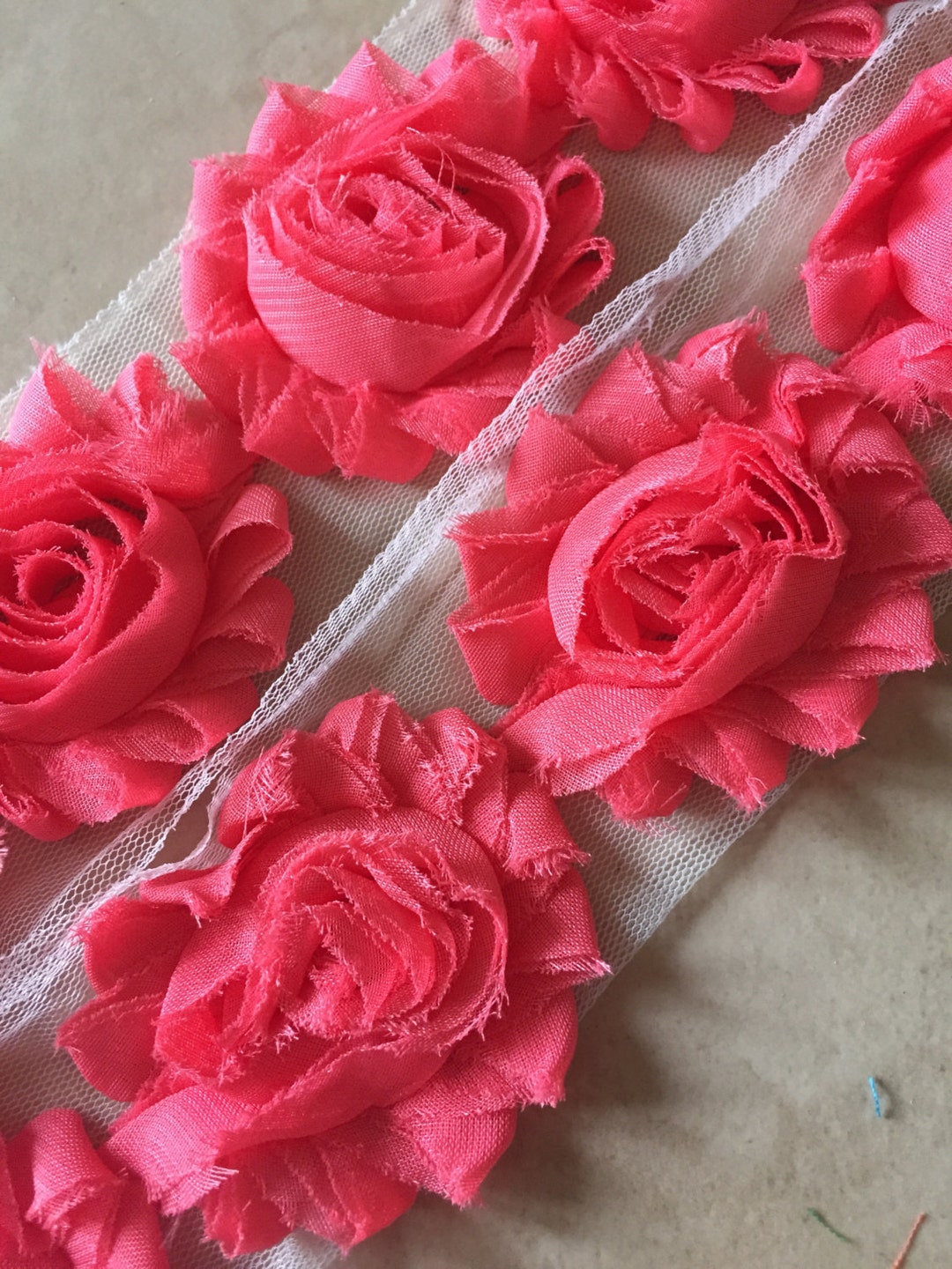 By the Yardcoral 2 Solidshabby Flowers/shabby Trim/shabby Chic full