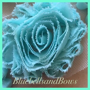 By the yard Brooke Green-Shabby Flowers/Shabby Trim/ Shabby Chic full yard approx. 14 flowers. 1/2 yard, approx. 7 flowers image 2