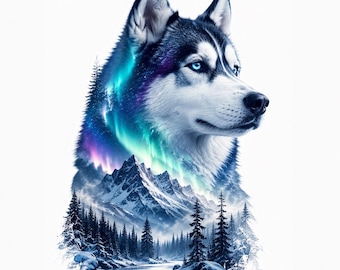 Dog Double Exposure Art | Breed Portrait with Scenic Landscape (Digital Download)