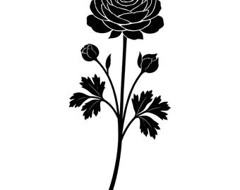 Wildflower Silhouette SVG Bundle: Botanical Floral Cut Files (Instant Download)
