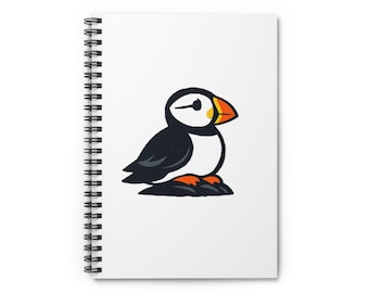 Sea Lover's Puffin Notebook, Spiral Bound, Anchor Cover (6x8, 118 Pages)