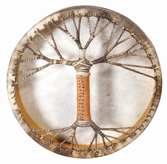 Handmade Shaman Frame Drum Goat Skin Viking Style Musical Gift
