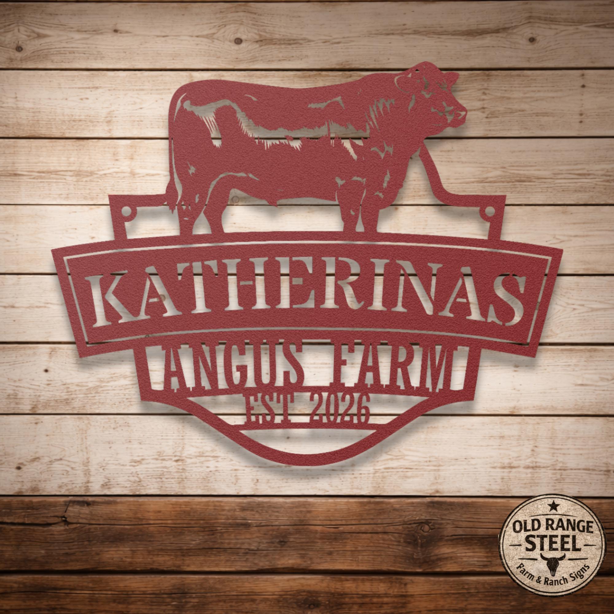 Custom Cattle Ranch Sign Custom Farm Sign Metal – Personalized Angus Farm Sign | Custom Cattle ...
