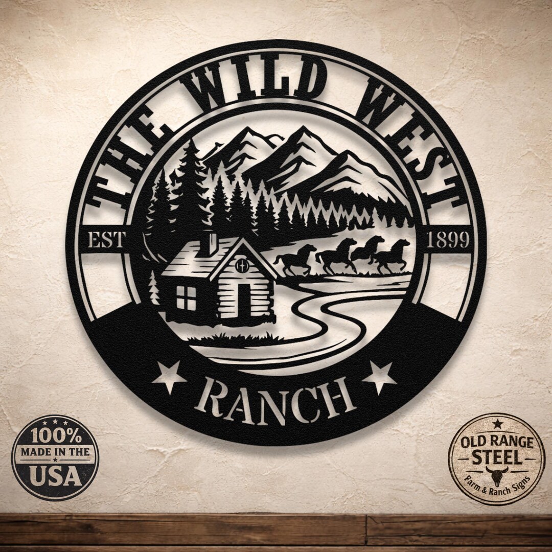 Wilstem Ranch Sign Custom Western Ranch Metal Sign – Personalized Ranch Name Sign | Custom ...