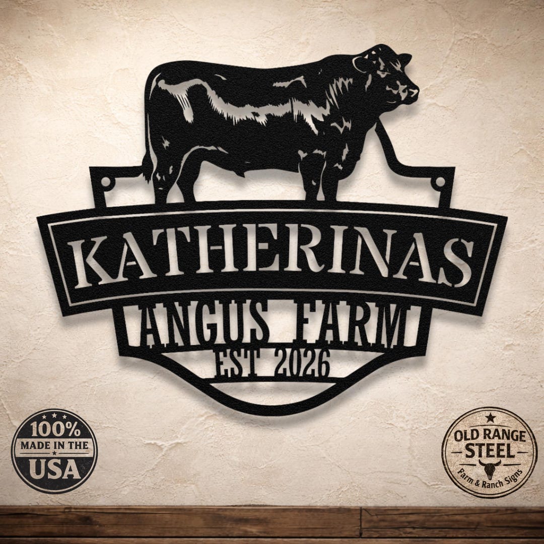 Custom Farm Sign Metal – Personalized Angus Farm Sign | Custom Cattle ...