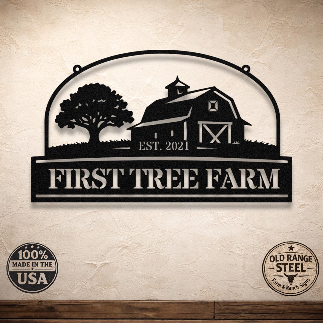 Custom Farm Sign Metal – Personalized Barn & Tree Farm Sign | Custom ...