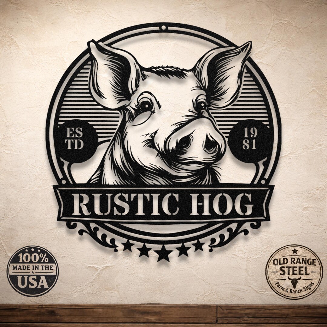 Custom Hog Farm Sign Metal – Personalized Pig Farm Sign | Custom Steel ...
