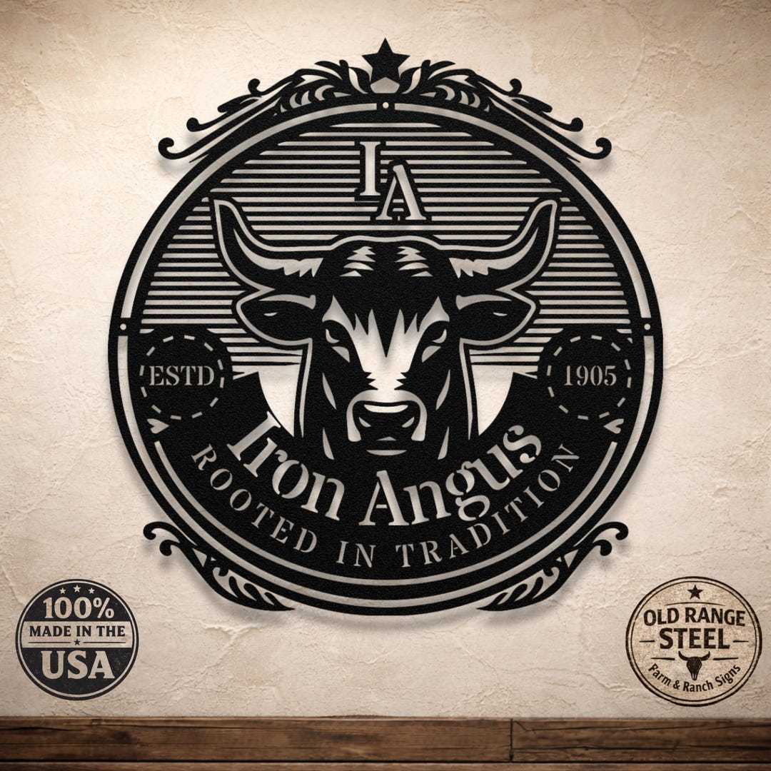 Custom Cattle Ranch Sign Custom Farm Sign Metal – Personalized Angus Cattle Ranch Sign | Custom ...