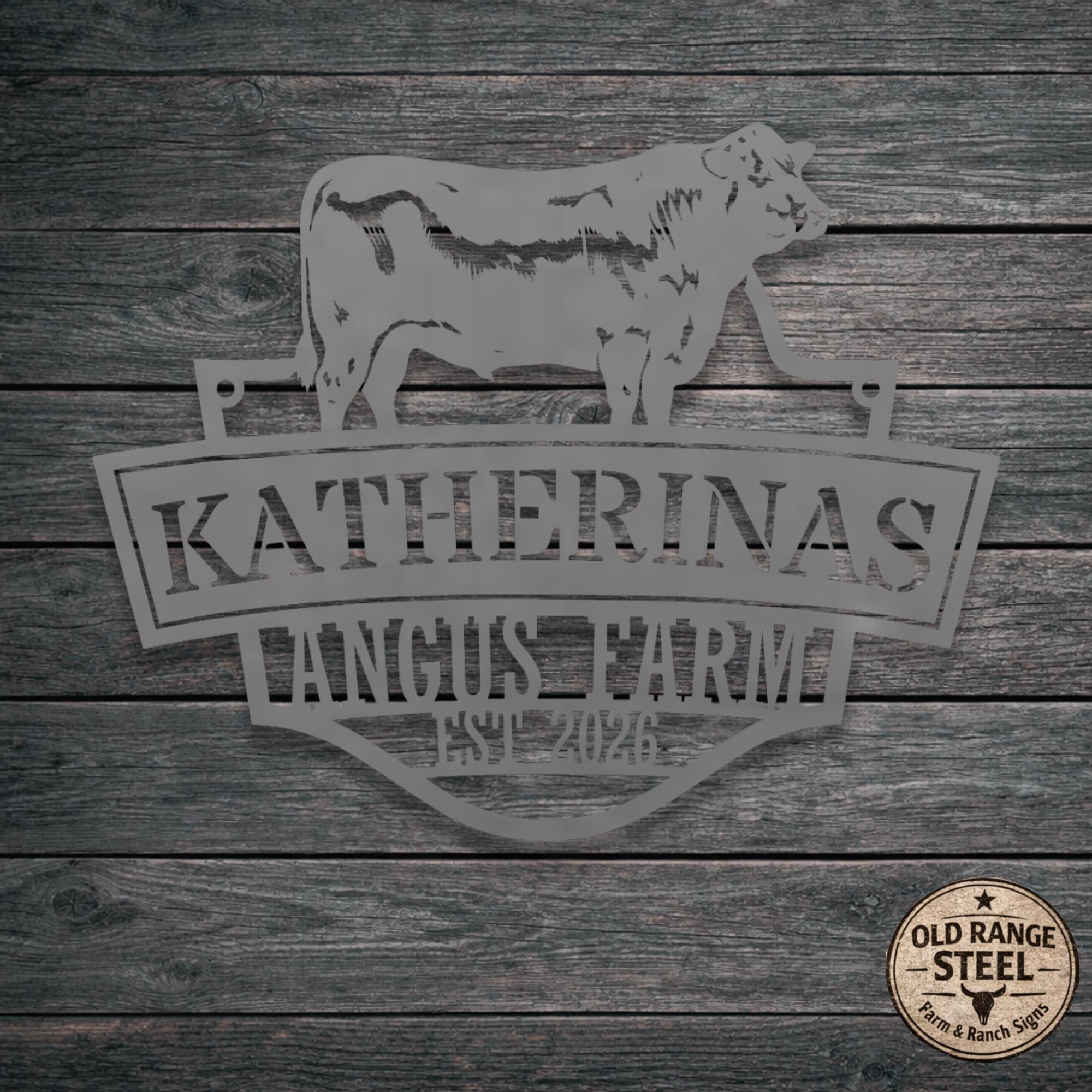 Custom Farm Sign Metal – Personalized Angus Farm Sign | Custom Cattle ...