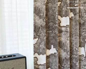 Custom Dark Forest Jacquard Curtains - Woodland Landscape Décor