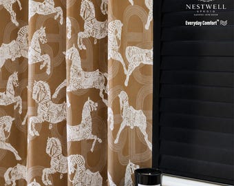 Custom Equestrian Horse Jacquard Curtains