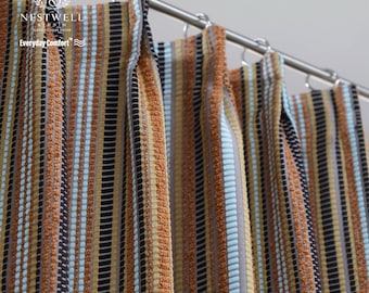 Custom Mid Century Modern Boho Striped Curtains