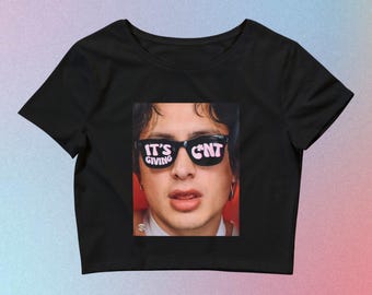 Hudson Williams inspiriertes Grafik-T-Shirt, Damen-Poly-Baumwoll-Baby-T-Shirt, Y2K-Stil