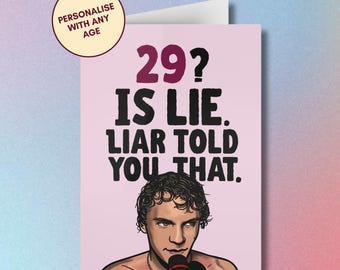 Heated Rivalry Personalised Birthday Card, Editable Age, Ilya Rozanov Inspired, Pink & Blue