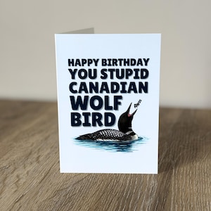Tarjeta de cumpleaños con una rivalidad acalorada, romance gay de hockey, inspirado en el estúpido pájaro lobo canadiense Loon (descarga digital imprimible) imagen 4