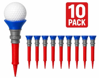 Fire Hose Golf Tees 10 Pack | Firefighter Golf Gift | 3D Printed Novelty Golf Tees | First Responder Golf Accessories