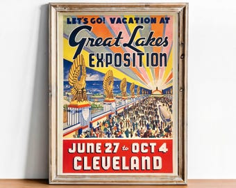 Vintage Great-Lakes Exposition Poster | Matte Finish