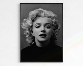 Marilyn Monroe Black and White Photograph | Vertical Matte Poster