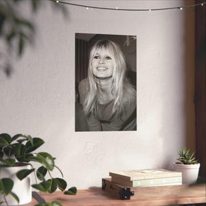 Brigitte Bardot Photograph | Vertical Matte Black and White Poster image 4