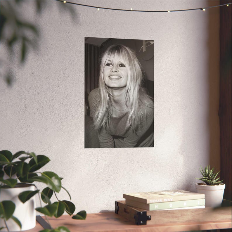 Brigitte Bardot Photograph | Vertical Matte Black and White Poster image 4