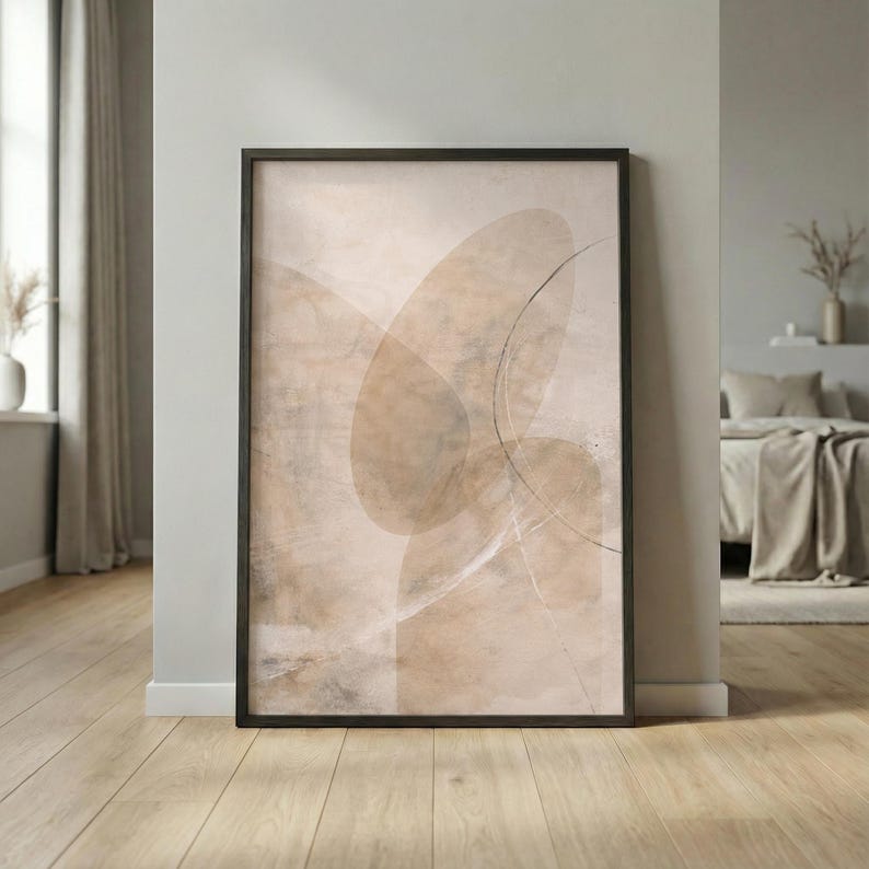 Abstract Poster Set | 2 Wall Art Pieces | Minimalist Beige Wall Art - Etsy