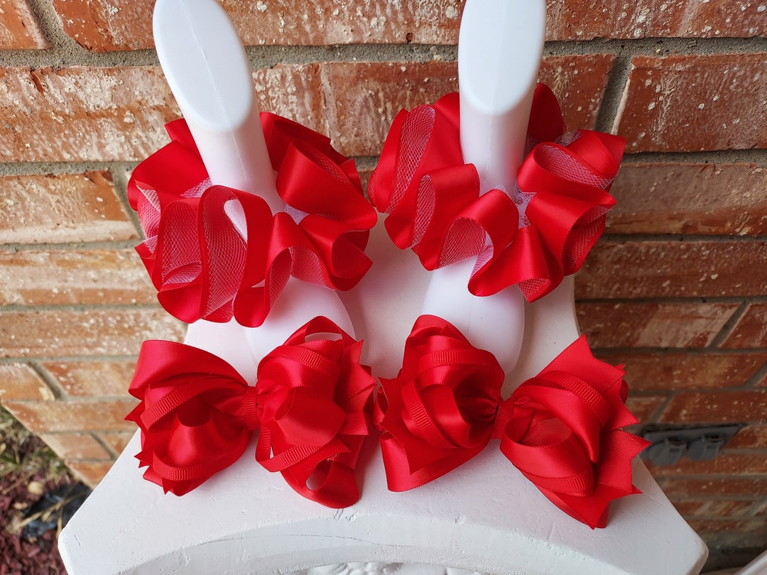 Custom Red Anklets and Hairbows or Any One Color Available Etsy