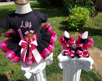 Fro puff tutu, Baby Pretty Petticoat,  tutu set, Frilly tutu, Boss girl 1st,2nd,3rd,4th and 5th birthday