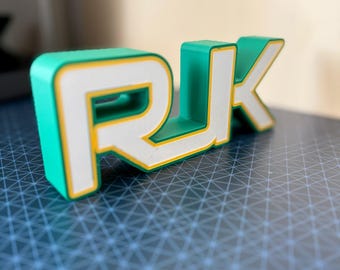 Benutzerdefinierte 3D gedruckte Initialen RGB-LED-Licht | Personalisiertes Namensschild, Kindernachtlicht