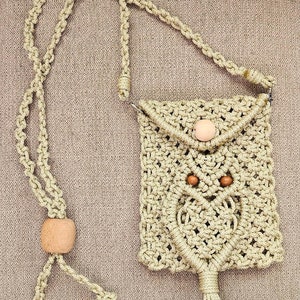 Monedero de teléfono cruzado Macrame hecho a mano
