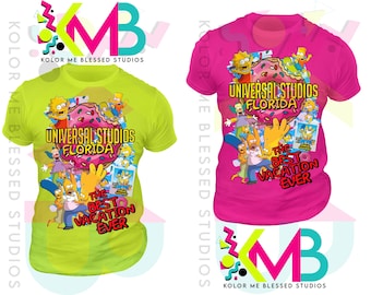 Camiseta de vacaciones familiares de Los Simpson, parque temático Universal Studios Florida (archivo digital)