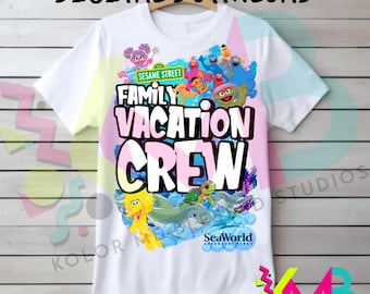 Diseño de camiseta de vacaciones familiares en SeaWorld • Viaje a juego PNG (descarga digital)