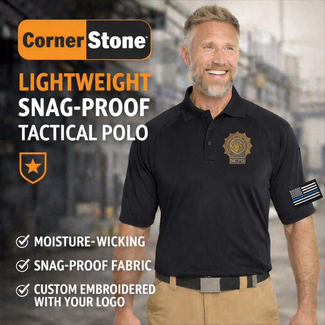 Custom Embroidered Tactical Polo | Lightweight Snag-proof Uniform Shirt ...