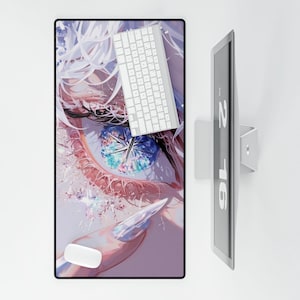 Upgrade your setup with this XXL anime desk mat. The perfect manga home setup & study essential: a kawaii gift idea for any aesthetic gamer.