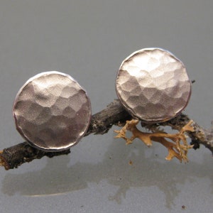 Earrings Earring silver round matt hammered image 3