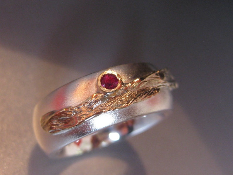 Ring Gold and Silver, Ruby image 3