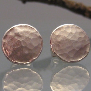 Earrings Earring silver round matt hammered image 1