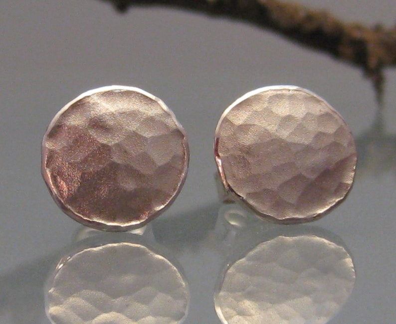 Earrings Earring silver round matt hammered image 1