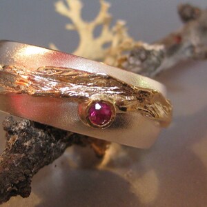 Ring Gold and Silver, Ruby image 2
