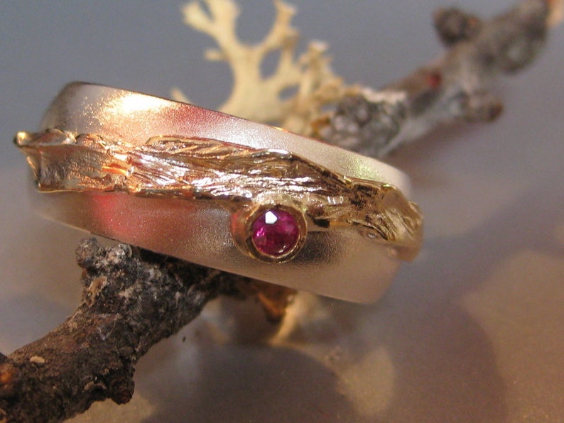 Ring Gold and Silver, Ruby image 2